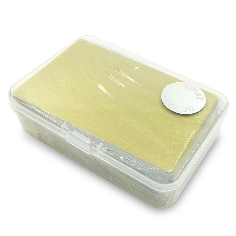 ebamaz 50pcs Thick 0.45mm Sublimation Metal Business Cards Aluminum Blanks 3.4x2.1X0.018 inch for Color Print Laser Engrave (Pearl Golden) - Image 4